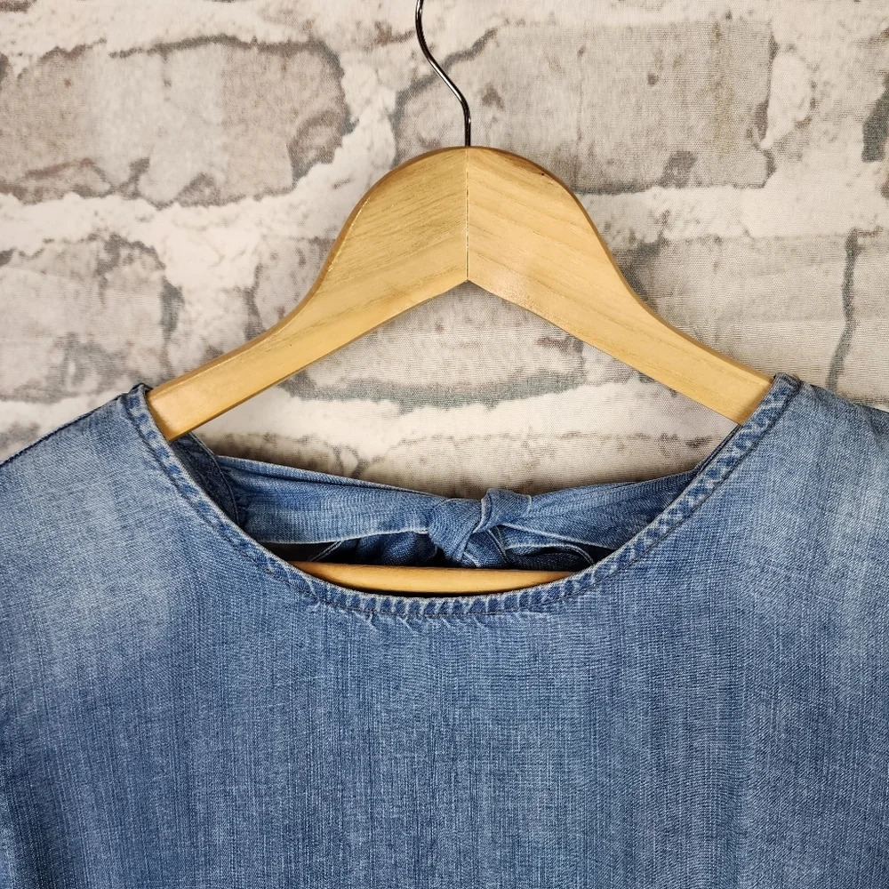 Anthropologie cloth  & stone Tencel Lyocell Dress Chambray Blue Size XS - Picture 5 of 14